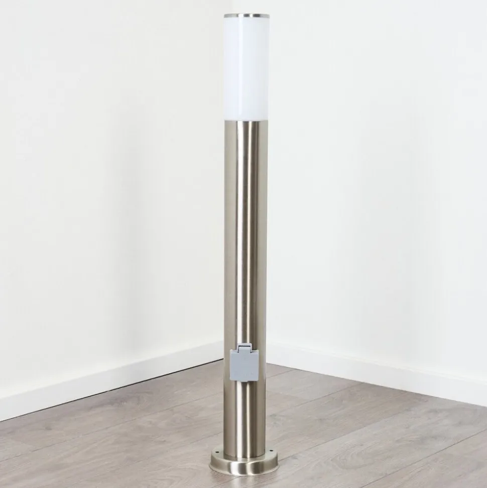 Borne Lumineuse Caserta Nickel Mat, 1 Lumiere