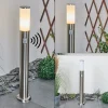 Borne Lumineuse Caserta Nickel Mat, Blanc, 1 Lumiere, Detecteur De Mouvement