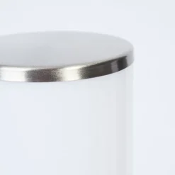 Borne Lumineuse Caserta Nickel Mat, Blanc, 1 Lumiere, Detecteur De Mouvement
