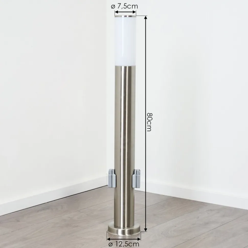 Borne Lumineuse Caserta Nickel Mat, 1 Lumiere