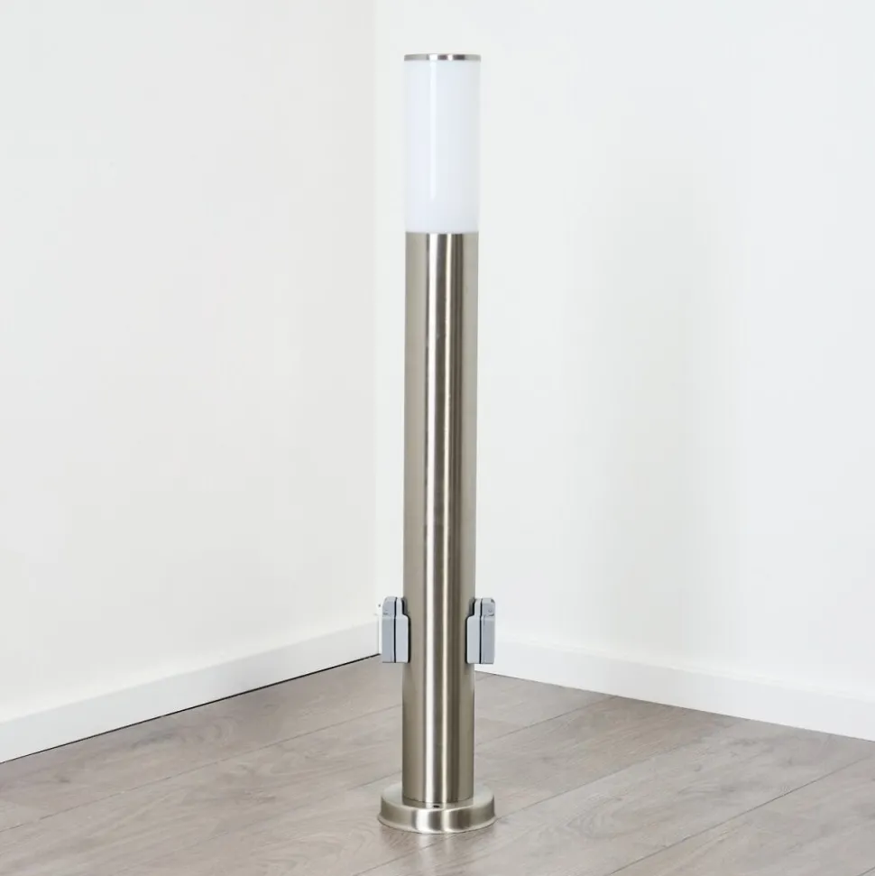 Borne Lumineuse Caserta Nickel Mat, 1 Lumiere