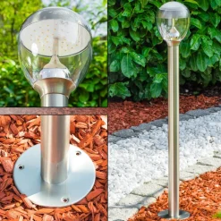 Borne Lumineuse Cordova Led Acier Inoxydable, 1 Lumiere