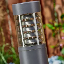 Borne Lumineuse Dakar Anthracite, 1 Lumiere, Detecteur De Mouvement