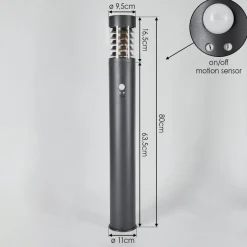 Borne Lumineuse Dakar Anthracite, 1 Lumiere, Detecteur De Mouvement
