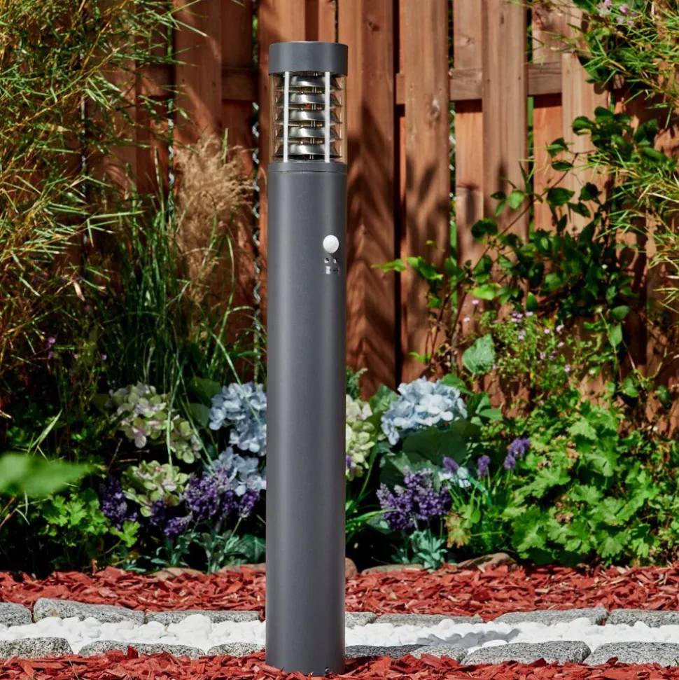 Borne Lumineuse Dakar Anthracite, 1 Lumiere, Detecteur De Mouvement