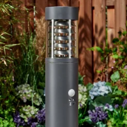 Borne Lumineuse Dakar Anthracite, 1 Lumiere, Detecteur De Mouvement