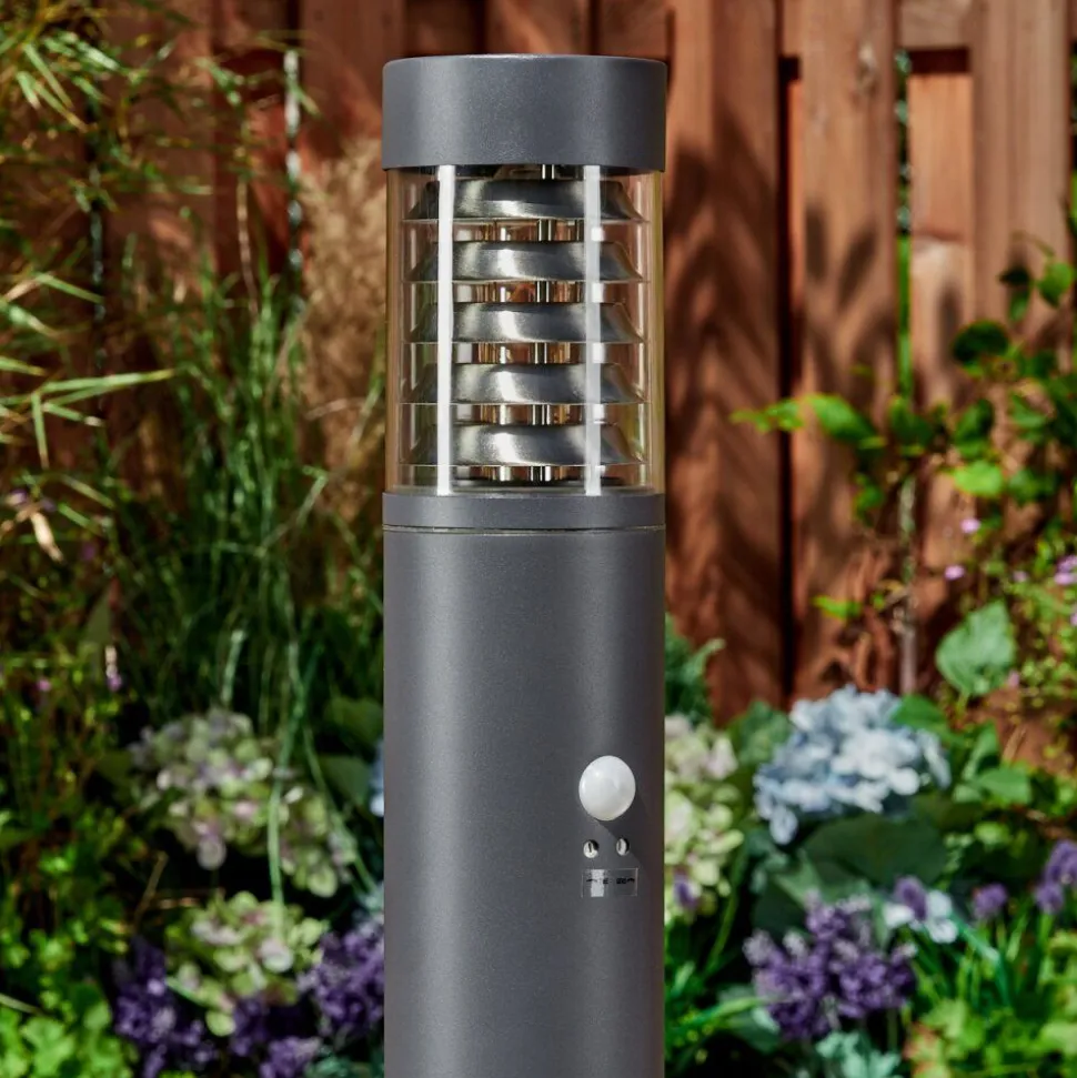 Borne Lumineuse Dakar Anthracite, 1 Lumiere, Detecteur De Mouvement