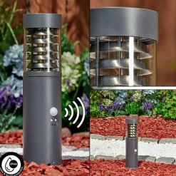 Borne Lumineuse Dakar Anthracite, 1 Lumiere, Detecteur De Mouvement