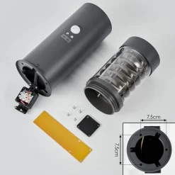 Borne Lumineuse Dakar Anthracite, 1 Lumiere, Detecteur De Mouvement