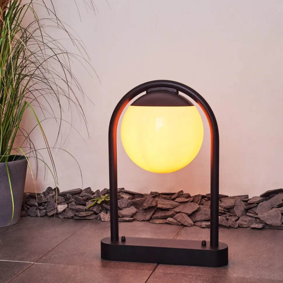 Borne Lumineuse Festau Noir, 1 Lumiere