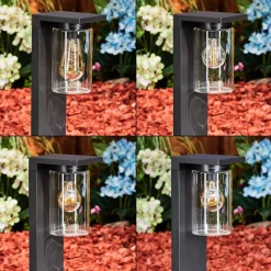 Borne Lumineuse Foley Noir, 1 Lumiere