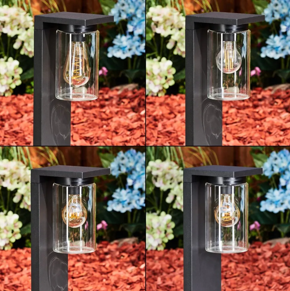 Borne Lumineuse Foley Noir, 1 Lumiere