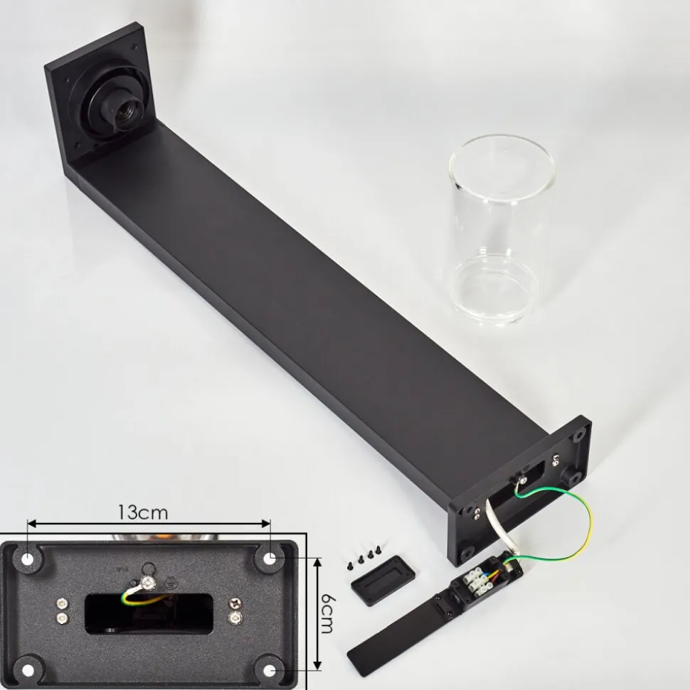 Borne Lumineuse Foley Noir, 1 Lumiere