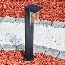 Borne Lumineuse Foley Noir, 1 Lumiere