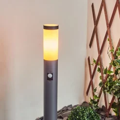 Borne Lumineuse Gaborone Anthracite, 1 Lumiere, Detecteur De Mouvement