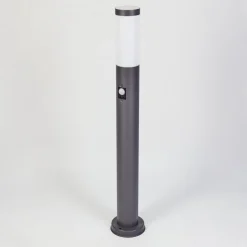 Borne Lumineuse Gaborone Anthracite, 1 Lumiere, Detecteur De Mouvement
