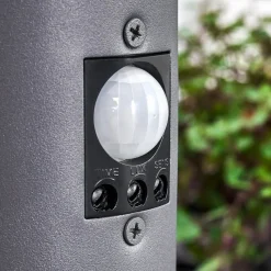 Borne Lumineuse Gaborone Anthracite, 1 Lumiere, Detecteur De Mouvement