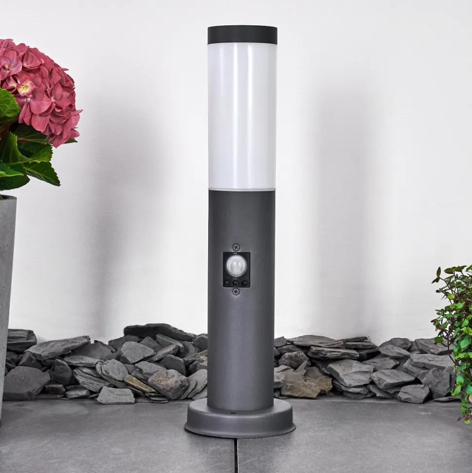 Borne Lumineuse Gaborone Anthracite, 1 Lumiere, Detecteur De Mouvement