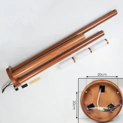 Borne Lumineuse Gaborone Brun, Couleur Bois, 3 Lumieres