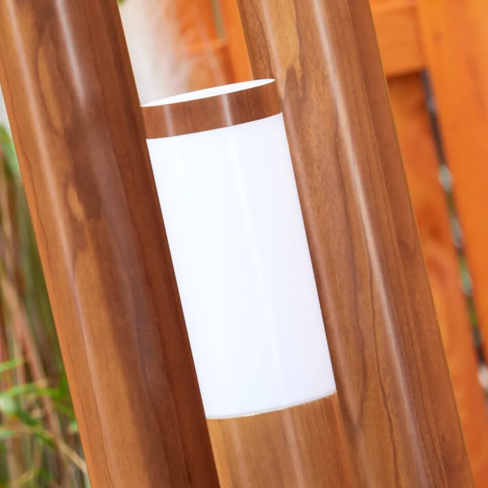 Borne Lumineuse Gaborone Brun, Couleur Bois, 3 Lumieres