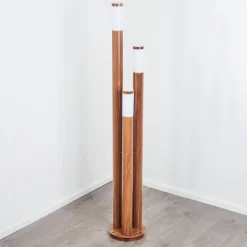 Borne Lumineuse Gaborone Brun, Couleur Bois, 3 Lumieres