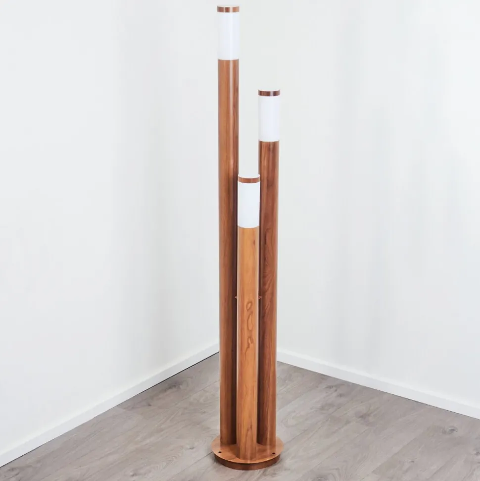 Borne Lumineuse Gaborone Brun, Couleur Bois, 3 Lumieres