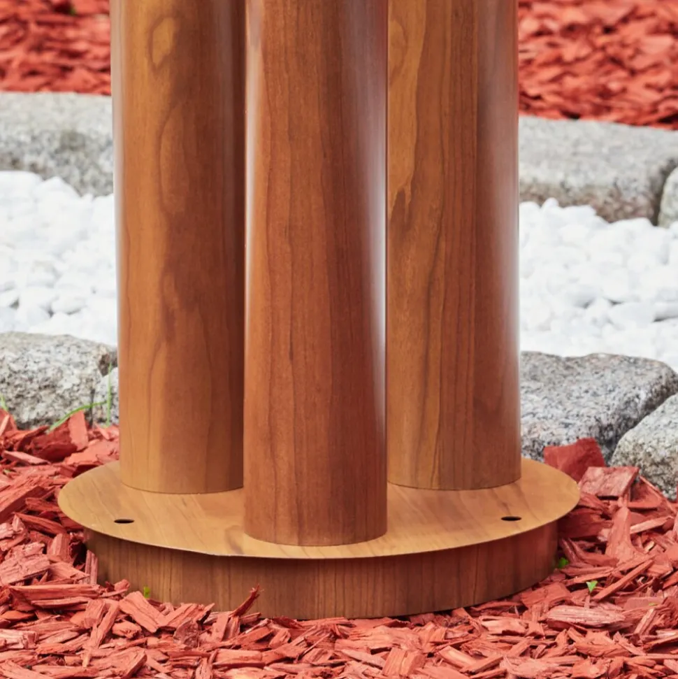 Borne Lumineuse Gaborone Brun, Couleur Bois, 3 Lumieres