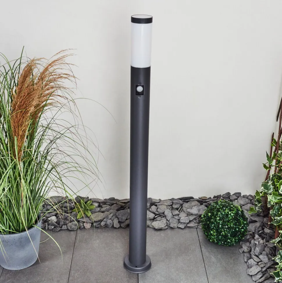 Borne Lumineuse Gaborone Anthracite, 1 Lumiere, Detecteur De Mouvement