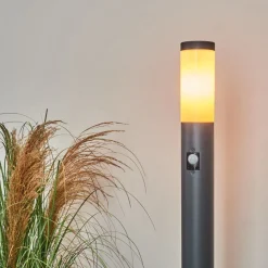 Borne Lumineuse Gaborone Anthracite, 1 Lumiere, Detecteur De Mouvement