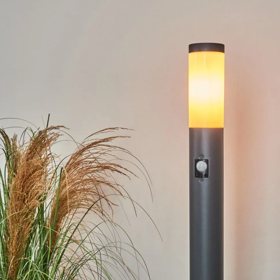Borne Lumineuse Gaborone Anthracite, 1 Lumiere, Detecteur De Mouvement