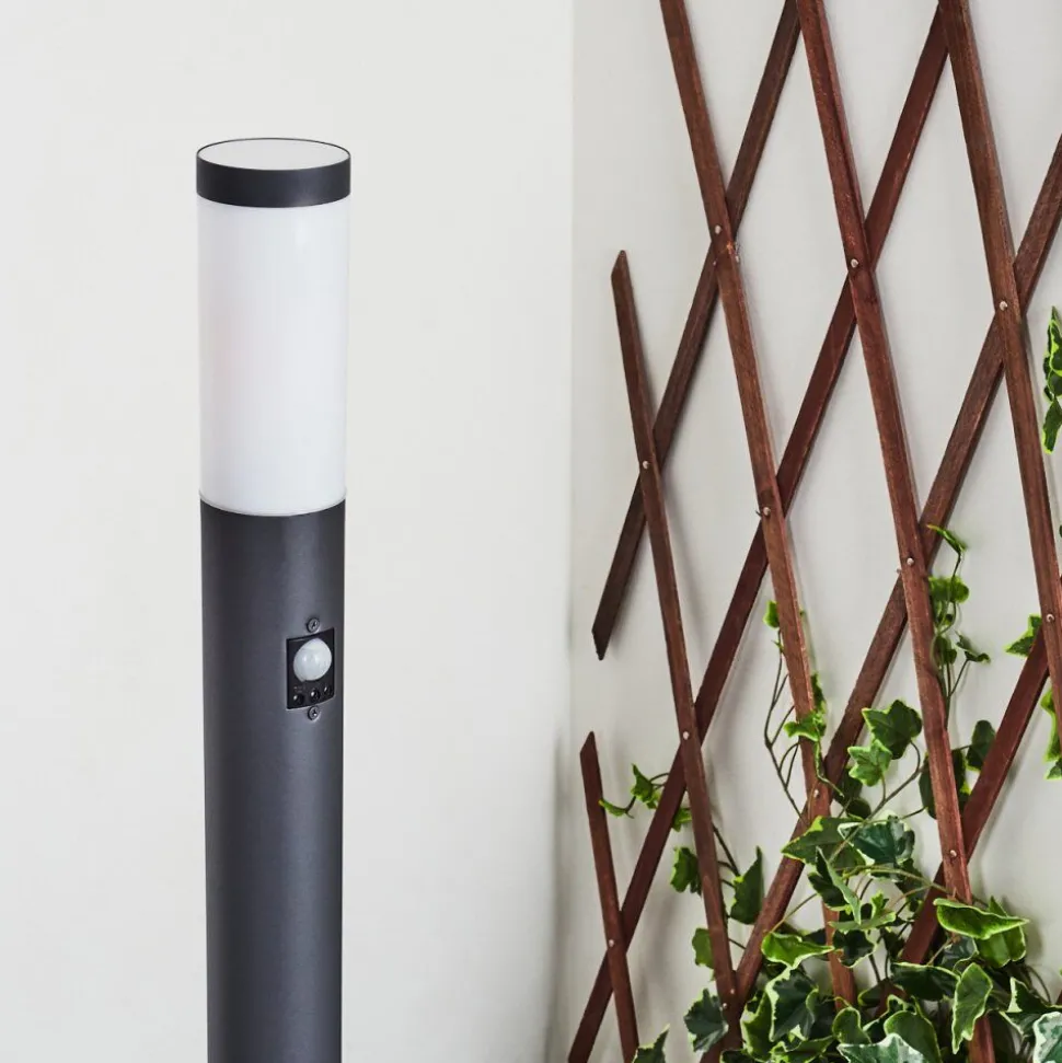 Borne Lumineuse Gaborone Anthracite, 1 Lumiere, Detecteur De Mouvement