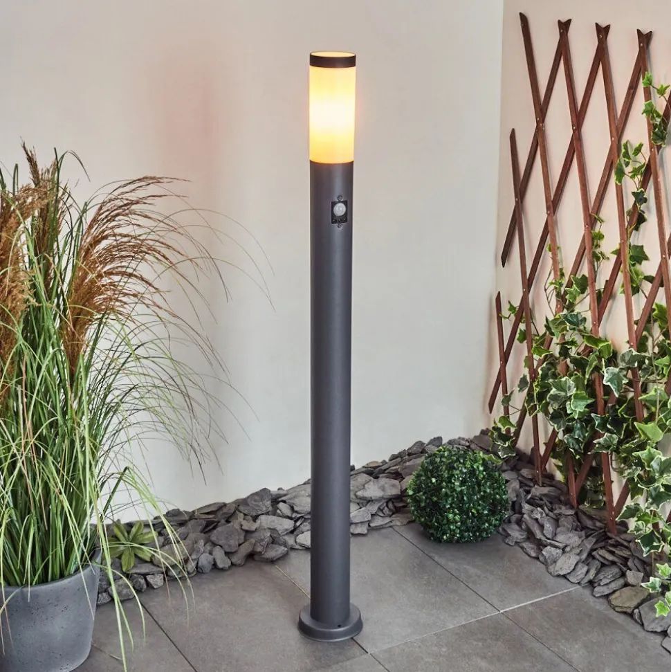 Borne Lumineuse Gaborone Anthracite, 1 Lumiere, Detecteur De Mouvement
