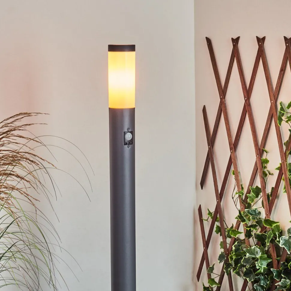 Borne Lumineuse Gaborone Anthracite, 1 Lumiere, Detecteur De Mouvement