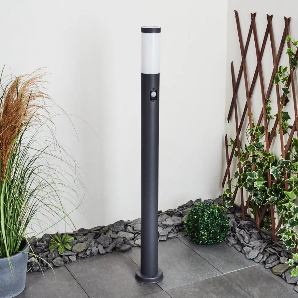 Borne Lumineuse Gaborone Anthracite, 1 Lumiere, Detecteur De Mouvement
