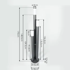 Borne Lumineuse Gaborone Anthracite, 3 Lumieres