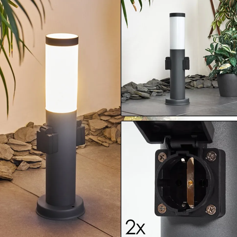 Borne Lumineuse Gaborone Anthracite, 1 Lumiere