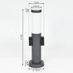 Borne Lumineuse Gaborone Anthracite, 1 Lumiere