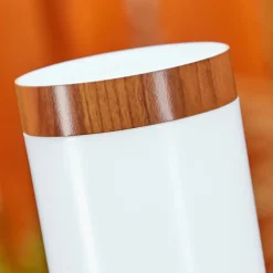 Borne Lumineuse Gaborone Brun, Couleur Bois, 1 Lumiere, Detecteur De Mouvement