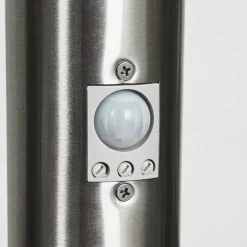 Borne Lumineuse Gaborone Led Nickel Mat, 1 Lumiere, Detecteur De Mouvement