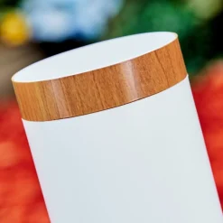 Borne Lumineuse Gaborone Brun, Couleur Bois, 1 Lumiere, Detecteur De Mouvement