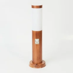 Borne Lumineuse Gaborone Brun, Couleur Bois, 1 Lumiere, Detecteur De Mouvement