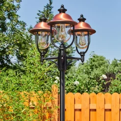 Borne Lumineuse Gascon Noir, 3 Lumieres