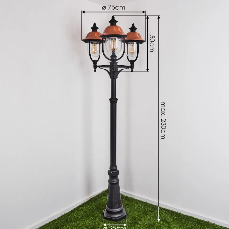 Borne Lumineuse Gascon Noir, 3 Lumieres