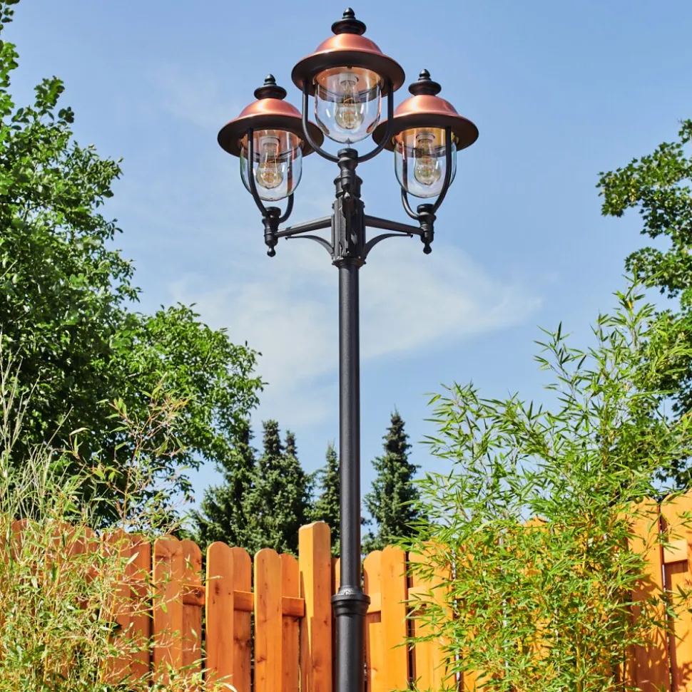 Borne Lumineuse Gascon Noir, 3 Lumieres