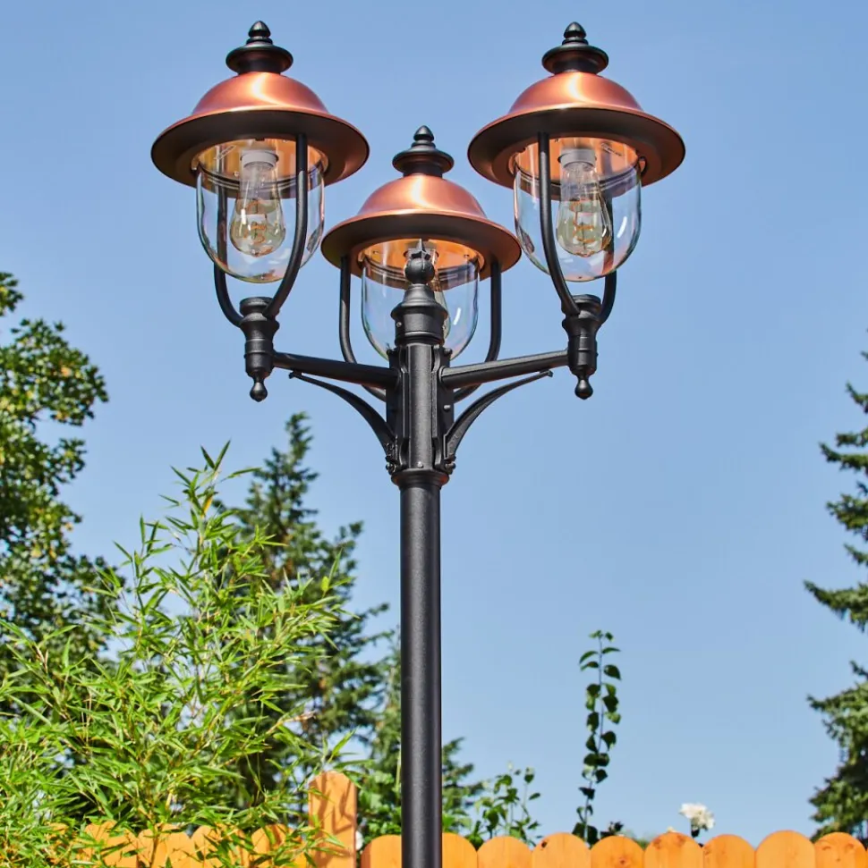 Borne Lumineuse Gascon Noir, 3 Lumieres