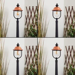 Borne Lumineuse Gascon Noir, 1 Lumiere