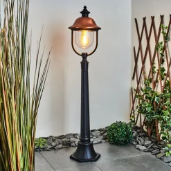 Borne Lumineuse Gascon Noir, 1 Lumiere
