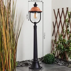 Borne Lumineuse Gascon Noir, 1 Lumiere