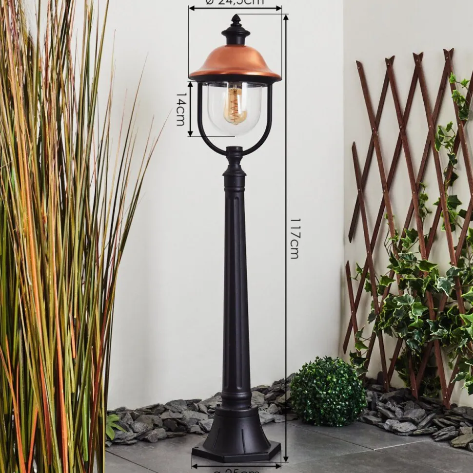 Borne Lumineuse Gascon Noir, 1 Lumiere