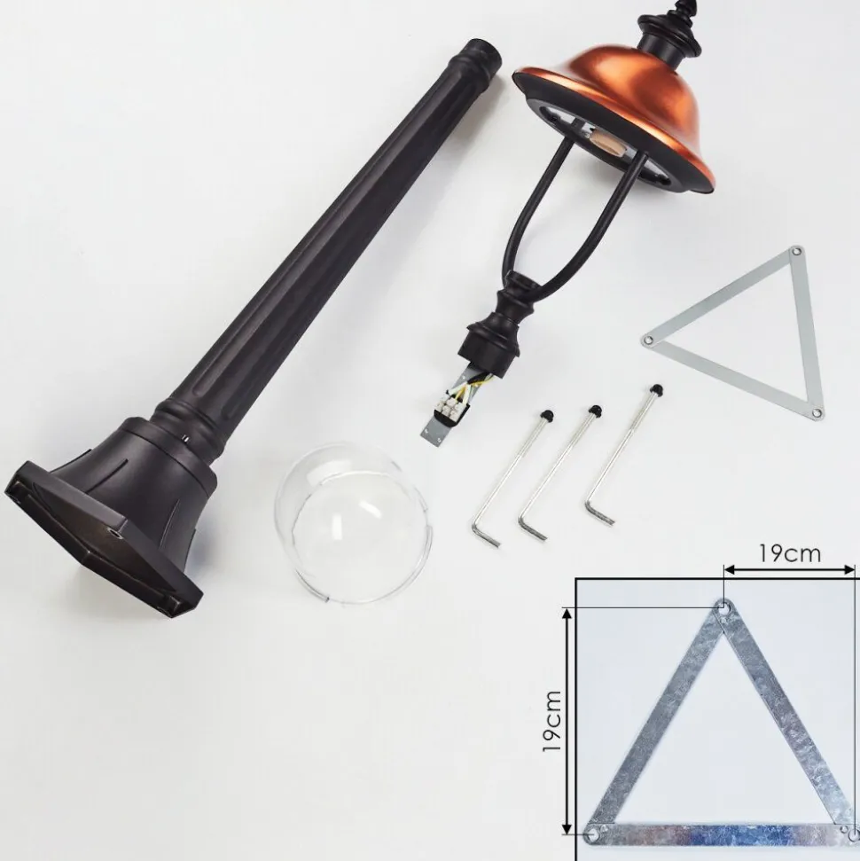 Borne Lumineuse Gascon Noir, 1 Lumiere